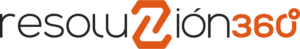 Logotipo naranja destacado de Resoluzión360 en un fondo blanco.