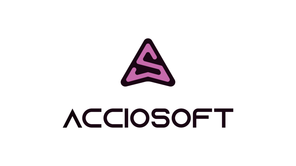 Logotipo lila de Acciosoft.